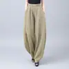 Pantalones de Meditación Holgados de Algodón Imitación Algodón y Lino de Verano Estilo Chino Retro, Pantalones de Tai Chi, Pantalones Harem, Pantalones de Mujer con Diseño de Pantalones Linterna