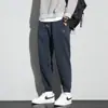 Pantalones Deportivos Casuales Transfronterizos para Hombre, Ajuste Holgado Primavera y Otoño, Pantalones de Chándal Harem Forrados de Felpa Otoño e Invierno