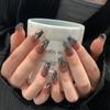 Advanced Sense Branco Puro Desejo Francês Gradiente Temperamento All-match Bow Manicure Acabado Adesivo de Unhas Armadura Usada à Mão