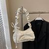 Bolso Pequeño Plegado con Lazo de Diseño de Nicho Celebridad de Internet para Mujer 2026 Nuevo Estilo Primavera Blanco Bolso de Hombro Debajo del Brazo
