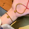 Pulsera Puzuo Qiang Protección de Color Oro Arena Gordita Fu Jin Tuo Tuo Año Nuevo Chino Zodiaco Cuerda Roja Pulsera Tejida a Mano para Mujer