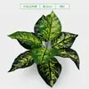 Hojas verdes de plantas artificiales, caladio grande de múltiples cabezas, lirio de cala, arreglo floral, hierba decorativa, decoración del hogar al por mayor