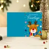 Tarjeta de felicitación plegable de Navidad en inglés, Vintage, Nicho, Gama alta, en blanco, para escribir a mano, Nochebuena, Regalo de Navidad, Tarjeta de bendición