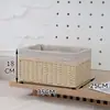 Caja de Almacenamiento Estilo Japonés, Cesta de Almacenamiento para Sala de Estar y Dormitorio, Cesta de Almacenamiento de Paja y Ratán de Imitación, Cesta de Almacenamiento para Armario de Habitación del Hogar