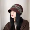 Nuevo Sombrero de Fieltro de Lana Estilo Cubo Otoño e Invierno para Mujeres de Mediana Edad y Mayores, Sombrero de Pescador con Retazos de Espiga, Sombrero Cálido Casual para Exteriores
