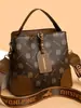 Bolso Cubo Retro Estampado Transfronterizo para Mujer 2025 Nuevo Estilo Simple y Versátil para Viajar Bolso de Hombro de Gran Capacidad Bolso Cruzado