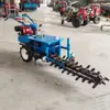 Fabricante de zanjadora de cadena simple operada manualmente, máquina ranuradora de 12 cm de ancho y 1 m de profundidad