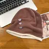 Gorro de Otoño para Mujer, Gorro Holgado de Gran Circunferencia de Cabeza, Tejido Fino, Gorro de Otoño/Invierno para Mujer, Hace que la Cara Parezca Más Pequeña, Gorro de Punto Cálido
