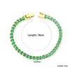 Pulsera de Tenis Popular Transfronteriza de Circonita, Estilo Elegante y Lujoso, Pulsera de Diamante de Color Ovalada Rectangular, Joyería de Acero Inoxidable para Mujeres
