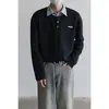 Sudadera de hombre de dos piezas falsas, nuevo estilo de otoño, cuello de camisa, chaqueta tipo pullover, marca de moda, diseño de alta gama, polo de manga larga