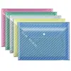 Bolsa para Documentos A4 Espessa Transfronteiriça com Fecho de Botão Saco de Armazenamento Saco para Provas Bolsa para Informações de Arquivo Bolsa Transparente para Arquivos Personalizável