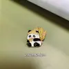 Insignia de Pin Metálica de Panda de Sichuan Lindo Bambú Verde Sandía Broche para Ropa de Panda Premio Estudiantil Decoración para Mochila Escolar