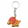 Lindo Dinosauario Hebilla de Mochila Llavero Colgante PVC Dibujos Animados Pegamento Suave Joyería DIY Llavero Regalo Pequeño