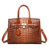 Bolso de Mano para Mujer de Cuero Genuino con Patrón de Cocodrilo 2023 Nuevo Estilo Elegante Bolso para Madre de Mediana Edad Bolso de Hombro Casual Bolso Tote Moderno