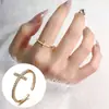 Anillo Antiguo de Gato Ning Geométrico de Una Palabra Abierto para el Dedo Índice Moda Textura Viento Frío Diamante Flash Anillo Cruzado para Mujer