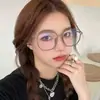 Gafas de Montura Grande Irregulares Marrones de Gama Alta Europeas y Americanas para Mujeres con Miopía Leve, Aptas para Graduación, Aspecto Natural, Maquillaje Ligero, Versátiles y Modernas