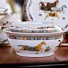 Jingdezhen Cerámica Vajilla Aima Cuenco Flor Plato Plato Hueso Porcelana Juego Hogareño Cuenco Arroz Cuenco Sopa Plato Vajilla Plato Comida Occidental