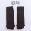 Calcetines de Yoga Personalizados Transfronterizos para Mujer, Calcetines Antideslizantes de Cinco Dedos, Calcetines de Masaje Saludable con Apertura para Dedos, Calcetines de Color Sólido hasta Media Pantorrilla con Dedos Divididos, Venta al por Mayor