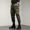 Pantalones Cargo Verdes del Ejército de la Unión de Hong Kong para Hombre, Estilo Táctico Militar Casual Británico de Moda, Pantalones Jogger Casuales de Otoño e Invierno