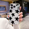 Fornecida diretamente pelo fabricante, a capa de celular com tema de estrela de cinco pontas apresenta um simples padrão de estrela preta e é transparente e à prova de choque para o Apple 17.