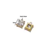 Pingente Quadrado Minimalista em Aço Inoxidável com Pedra Dourada 18K e Garras de Diamante para Montagem DIY Colar de Nicho de Alta Qualidade Acessórios para Brincos Transfronteiriço