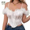 Corsé nuevo hecho a medida de estilo europeo y americano con ribete de encaje, reductor de cintura, faja moldeadora, cinturón reductor de abdomen y tirantes ajustados