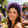Diadema de Estrella del Día de la Independencia, Diadema Decorativa para Fiesta Temática Patriótica Americana, Tocado de Cinta Colorida para el Día de los Caídos