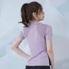 Camiseta Deportiva Estilo Europeo y Americano para Mujer, Corte Holgado, Manga Corta Adelgazante, Ropa de Yoga Moderna, Top para Correr y Fitness, Cubre Top para Entrenamiento