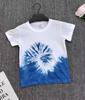 Camiseta de Algodón con Teñido Anudado de Plantas Antiguas Hecho a Mano Característica para Niños y Niñas Verano Media Manga
