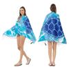 Toalla de Playa de Terciopelo de Doble Cara con Estampado Personalizado, Toalla de Baño de Secado Rápido con Botón para Adulto, Chal de Playa, Toalla Grande