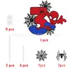 Decoración de pastel de cumpleaños de Spider-Man transfronteriza, tarjeta de pastel para fiesta temática de superhéroes con brillo de doble cara