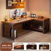 Escritorio de Esquina para Computadora de Madera Maciza Dormitorio Hogar Escritorio de Escritorio Estantería Integrada Mesa Doble para E-Sports Escritorio de Oficina de Esquina
