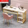 Mesa de manicure moderna, mesa de manicure dupla econômica, mesa de maquiagem, conjunto de mesa e cadeira para salão de manicure de luxo leve estilo japonês, estação de manicure