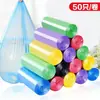 Bolsas de basura con cordón al por mayor para uso doméstico, engrosadas y extragrandes, perforadas, cierre automático, bolsas de plástico portátiles para uso en la cocina