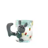 Conejo lindo de dibujos animados vidrio pintado a mano de alto valor taza de agua de oficina en casa taza de leche para el desayuno taza de café venta al por mayor
