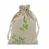 Bolsas de Almacenamiento de Algodón Estampado de Nuevo Estilo Transfronterizas con Cordón, Bolsas Pequeñas de Algodón y Lino, Al por Mayor en Stock