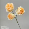 Ramo de Flores Artificiales con 3 Rosas Grandes de Montaña Nevada, Adecuado para Arreglos Florales de Boda, Paredes de Flores y Arreglos Florales al por Mayor