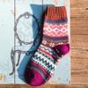Calcetines Grues de Otoño e Invierno para Mujer, Calcetines hasta la Mitad de la Pantorrilla, Calcetines de Hilo Grueso Retro Estilo Étnico, Comercio Exterior Transfronterizo de Amazon, Cálidos