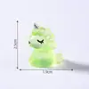 Paisagem em miniatura, figura de unicórnio de desenho animado de animal criativo, paisagismo DIY, decoração de carro, pequeno ornamento luminoso