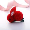Lindo pasador de conejo estéreo para el cabello de niños, pinza de felpa, diadema de conejo de peluche para bebé, pasador lateral