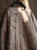Estilo Novo de Inverno Algodão de Fibra Longa de Xinjiang Estilo Nacional Retrô Sarja de Algodão Gola Redonda Botão Manual Abertura Total Quente Jaqueta de Algodão 455