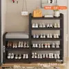 Venta al por mayor de fábrica zapatero multifunción multicapa estante de almacenamiento multifunción zapatero zapatero de puerta taburete para zapatos