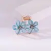 Temperamento Explosivo Strass Cabeça de Flor Dupla Meio Laço tamanho pequeno Grampo de Cabelo Exquisito Simples Metal de Alta Qualidade Presilha
