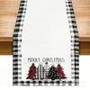 Camino de mesa navideño transfronterizo de Amazon, Mantel individual estampado de muñeco de nieve invernal y Papá Noel, Mantel individual navideño de lino