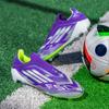 Zapatos de Fútbol Populares Transfronterizos de Caña Baja Sin Costuras Tejidos Fly-Knit para Hombres y Mujeres, Jóvenes Ag Tacos Largos y Tacos Rompedores Zapatos de Fútbol para Entrenamiento en Césped