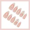 Uñas de Almendra Transfronterizas Europeas y Americanas Uñas Portátiles Lazo Dulce Parche Simple Manicura Uñas Postizas Europeas y Americanas Uña Terminada