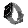 Pulseira de Renda Transparente para Apple Watch Pulseira Transparente iwatch8 Pulseira de Relógio com Diamantes Flash
