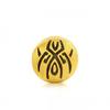 Chapado en Oro 3D Oro Duro Fuerza Sabiduría Protección Coraje Fe Amuleto de la Suerte Tatuaje Pulsera de Cuerda de Cuero con Colgante Cuentas Giratorias