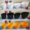 Olla caliente para restaurante, plato, cubo, tazón oblicuo, tazón de ingredientes de color, olla caliente de autoservicio de porcelana de imitación comercial, tazón para verduras, vajilla de melamina