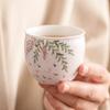 Taza de té con forma de flor de glicina pintada a mano de fábrica, taza de té de porcelana blanca Dehua, taza de té de tamaño pequeño y fino de alta calidad, taza maestra, taza individual